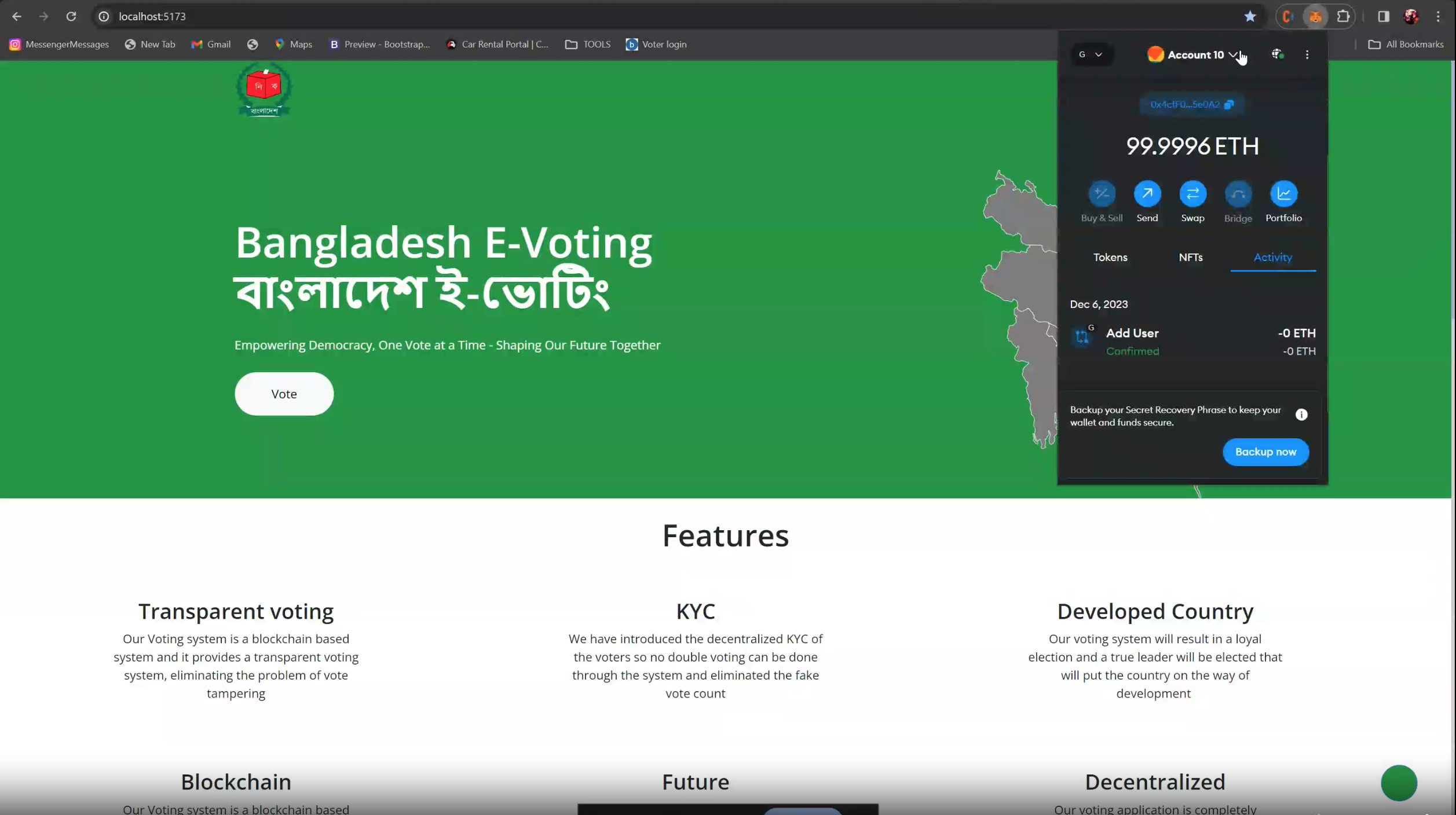 E-Voting DApp — Blockchain Voting System