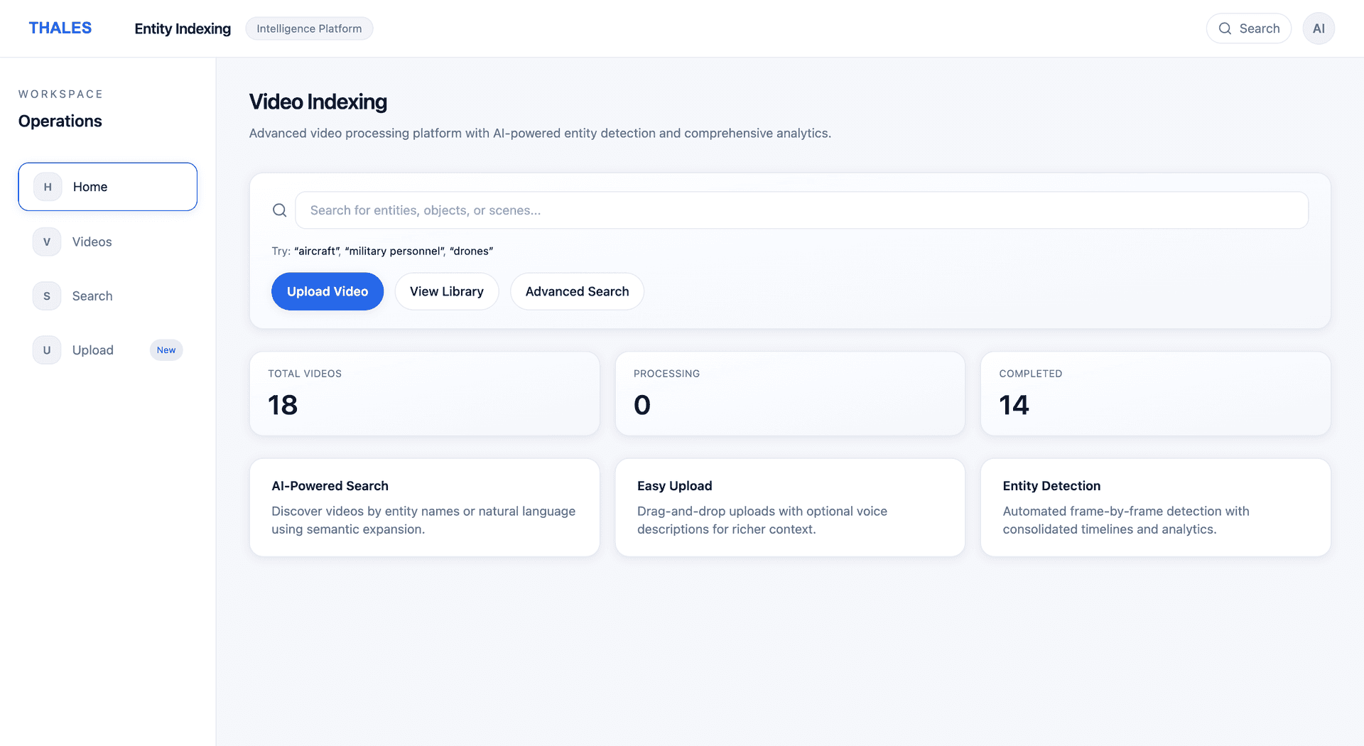 Thales Video Intelligence Indexing Platform