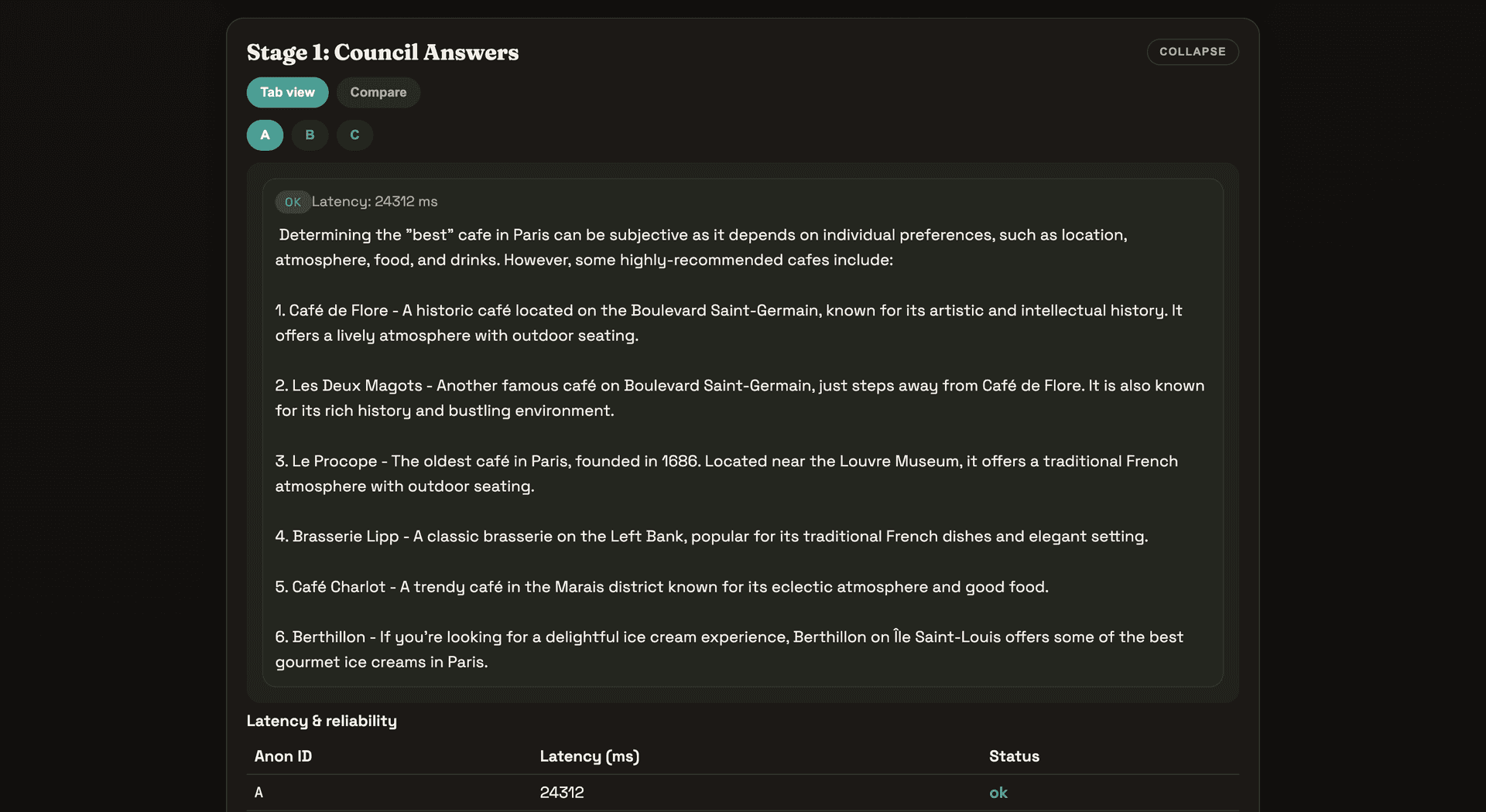 Aggregated ranking with anonymized peers
